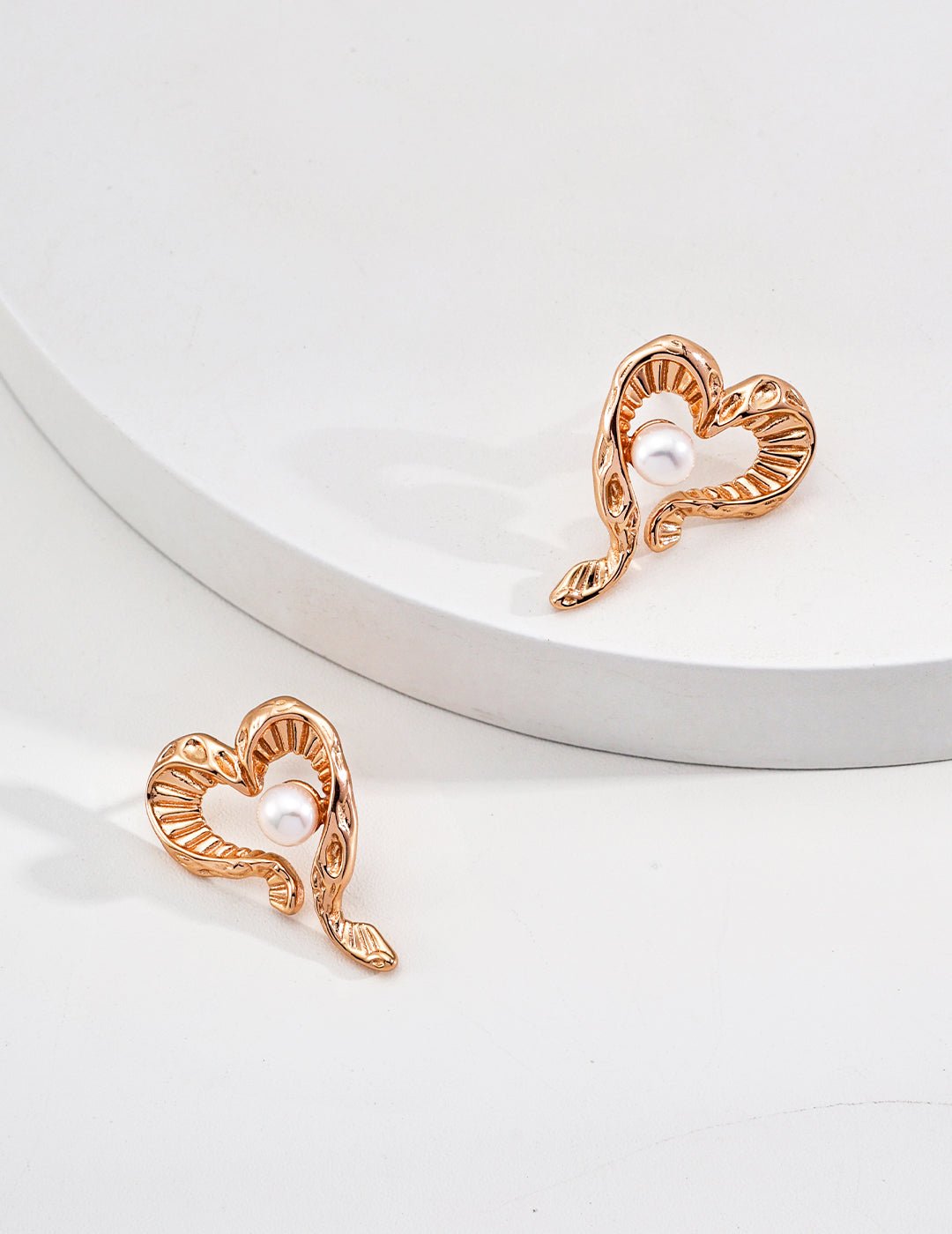 Gold - Plated Silver Earrings with Natural Pearl by ronny
