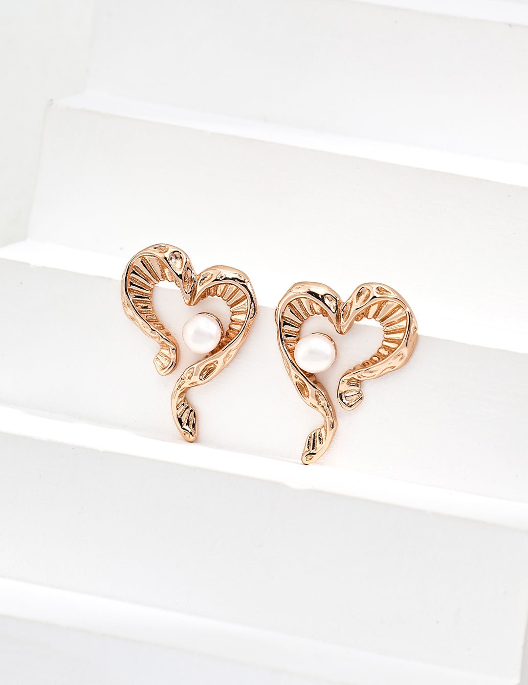 Gold - Plated Silver Earrings with Natural Pearl by ronny