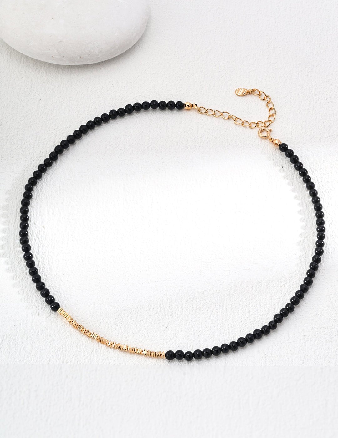 Natural Agate Necklace with Gold - Plated Silver by ronny