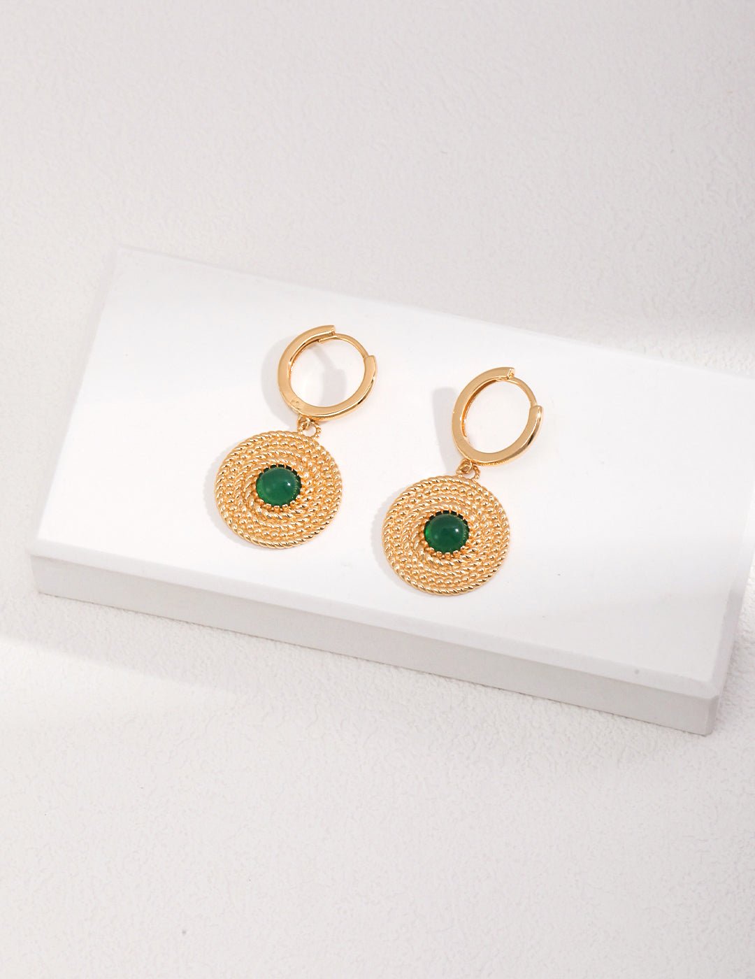 Chalcedony Earrings with Gold - Plated Silver by ronny