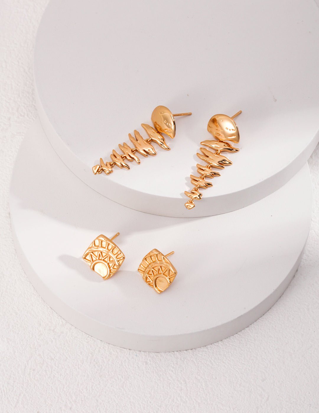 Earrings on Gold - Plated Silver by ronny