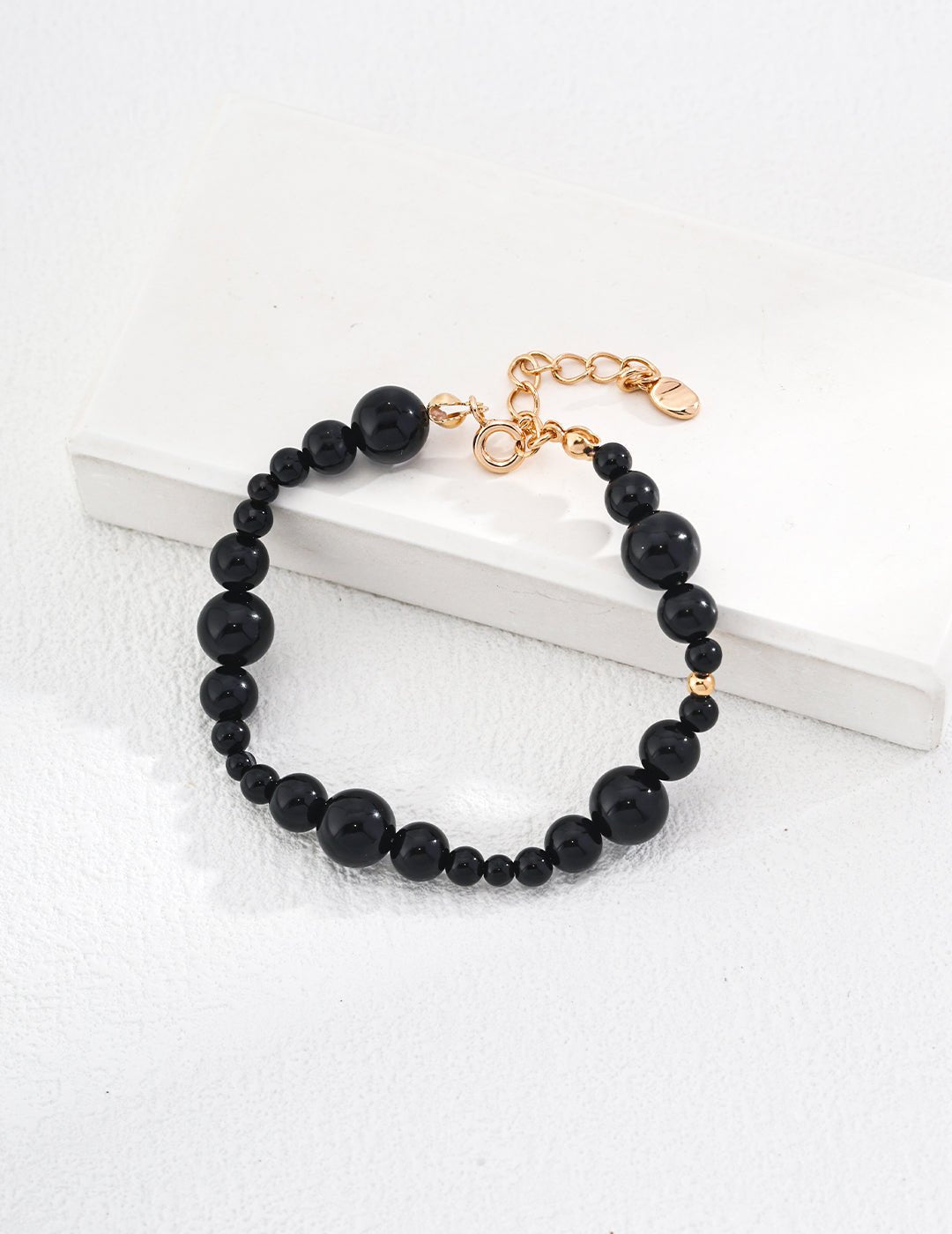  Black Onyx Bracelet with Gold - Plated Silver by ronny