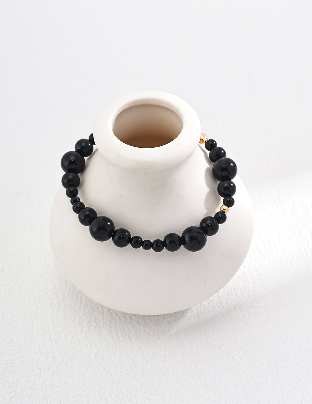  Black Onyx Bracelet with Gold - Plated Silver by ronny