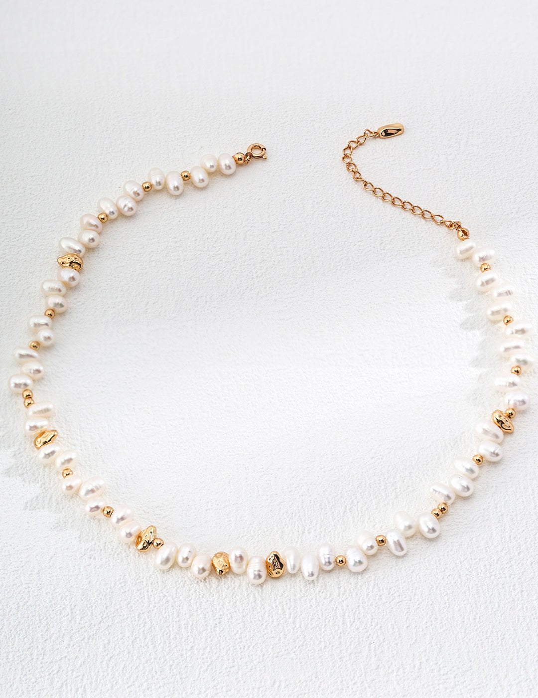 Natural Pearl Necklace on Gold - Plated Silver by ronny