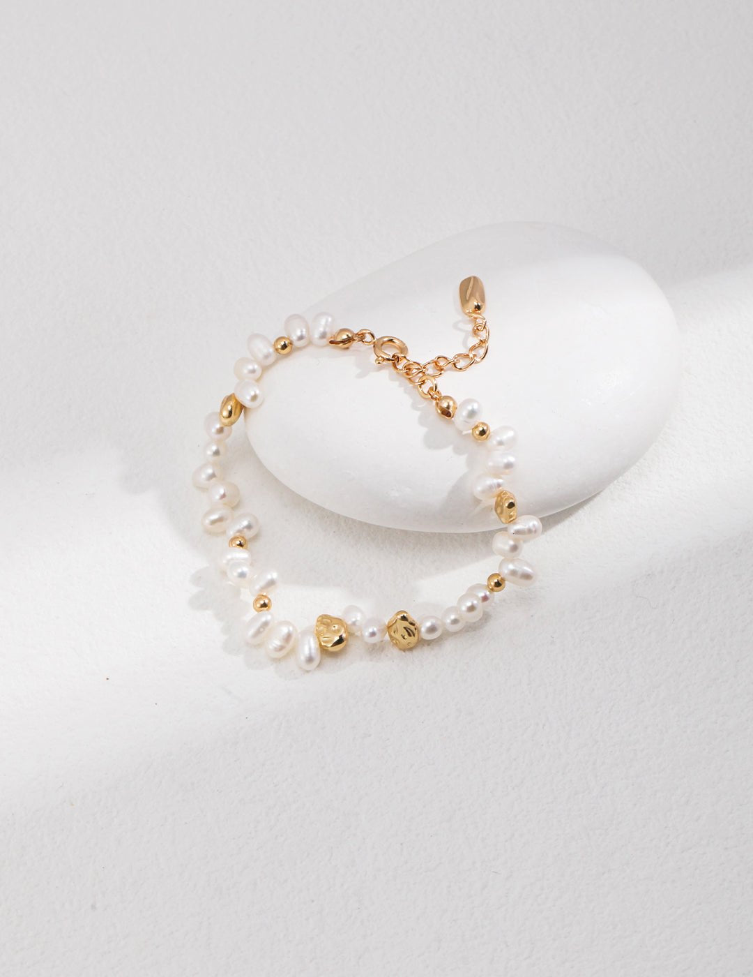 Natural Pearl Bracelet on Gold - Plated Silver by ronny