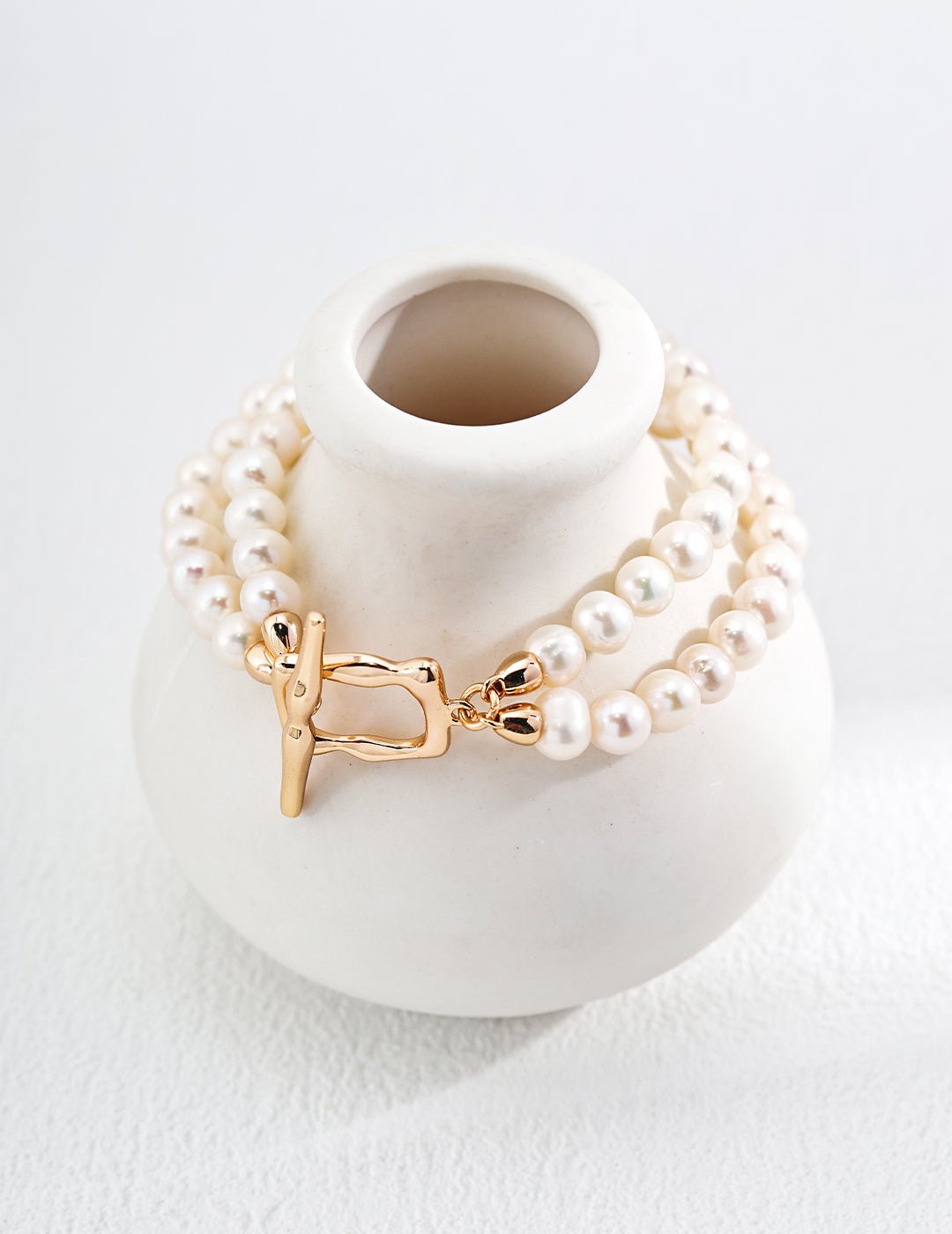 Natural Pearl Bracelet with Gold - Plated Silver by ronny