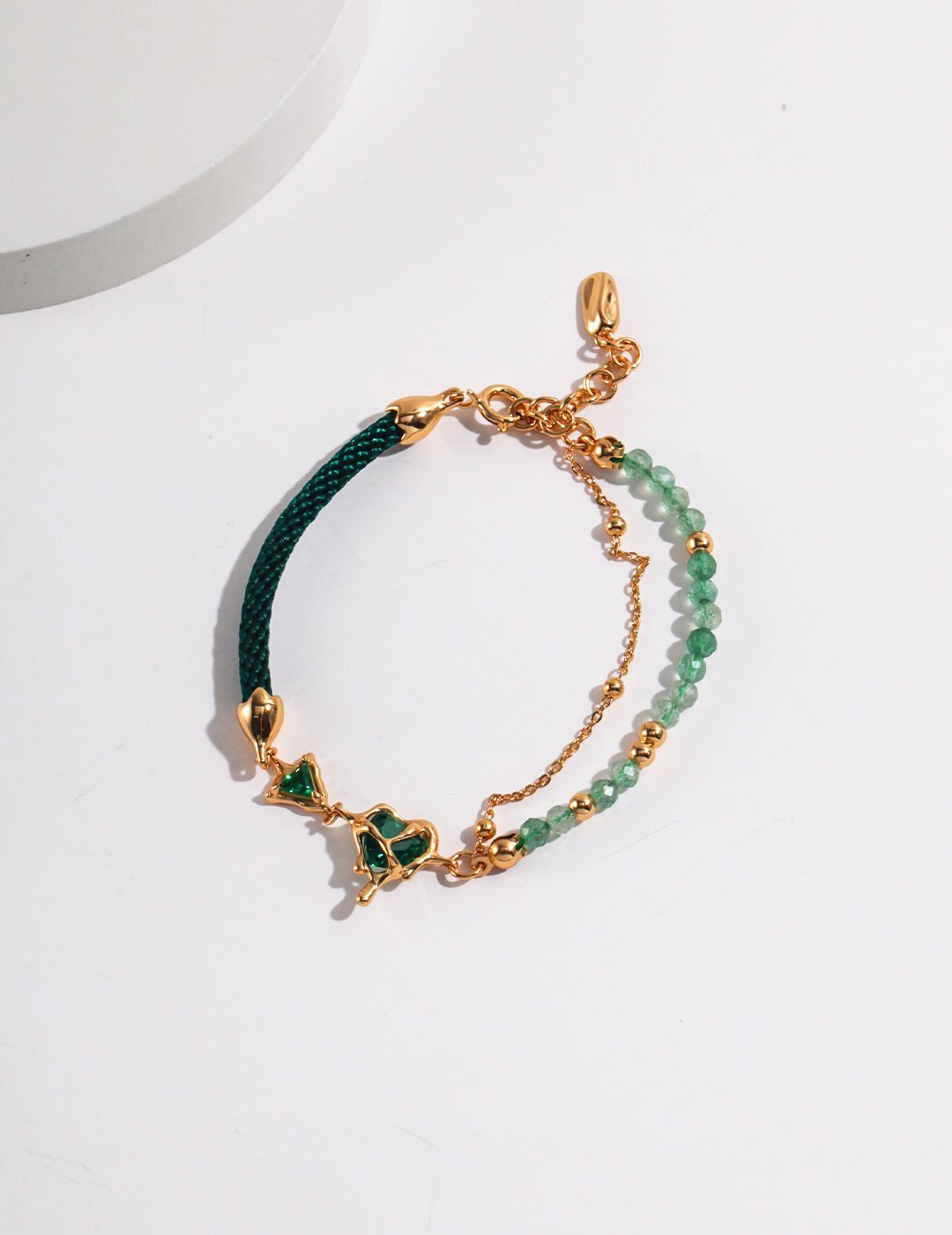 Quartz Bracelet with Gold - Plated Silver and Hemp by ronny