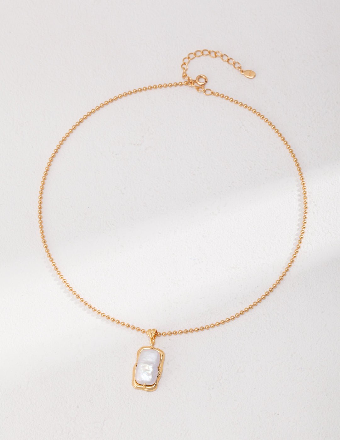 Natural Pearl Necklace with Gold - Plated Silver by ronny