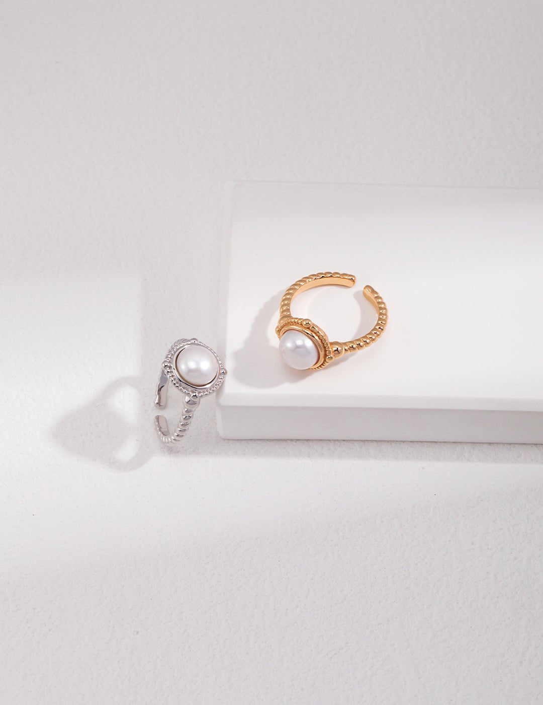 Pearl Ring on Gold - Plated Silver and Pure Silver by ronny