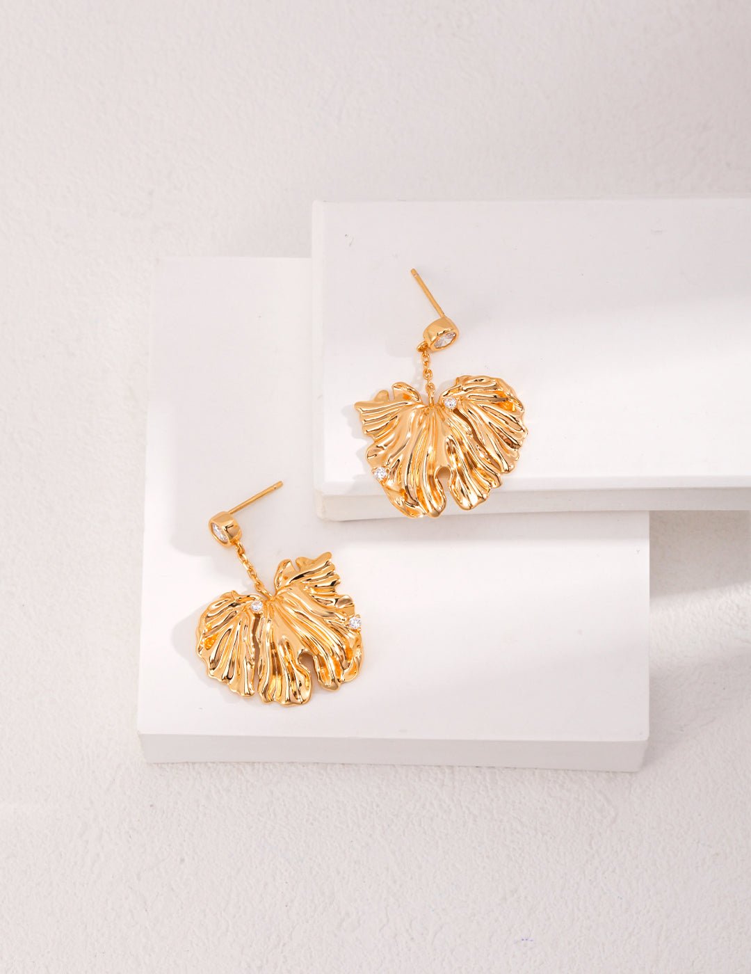 Earrings with Gold - Plated Silver by ronny