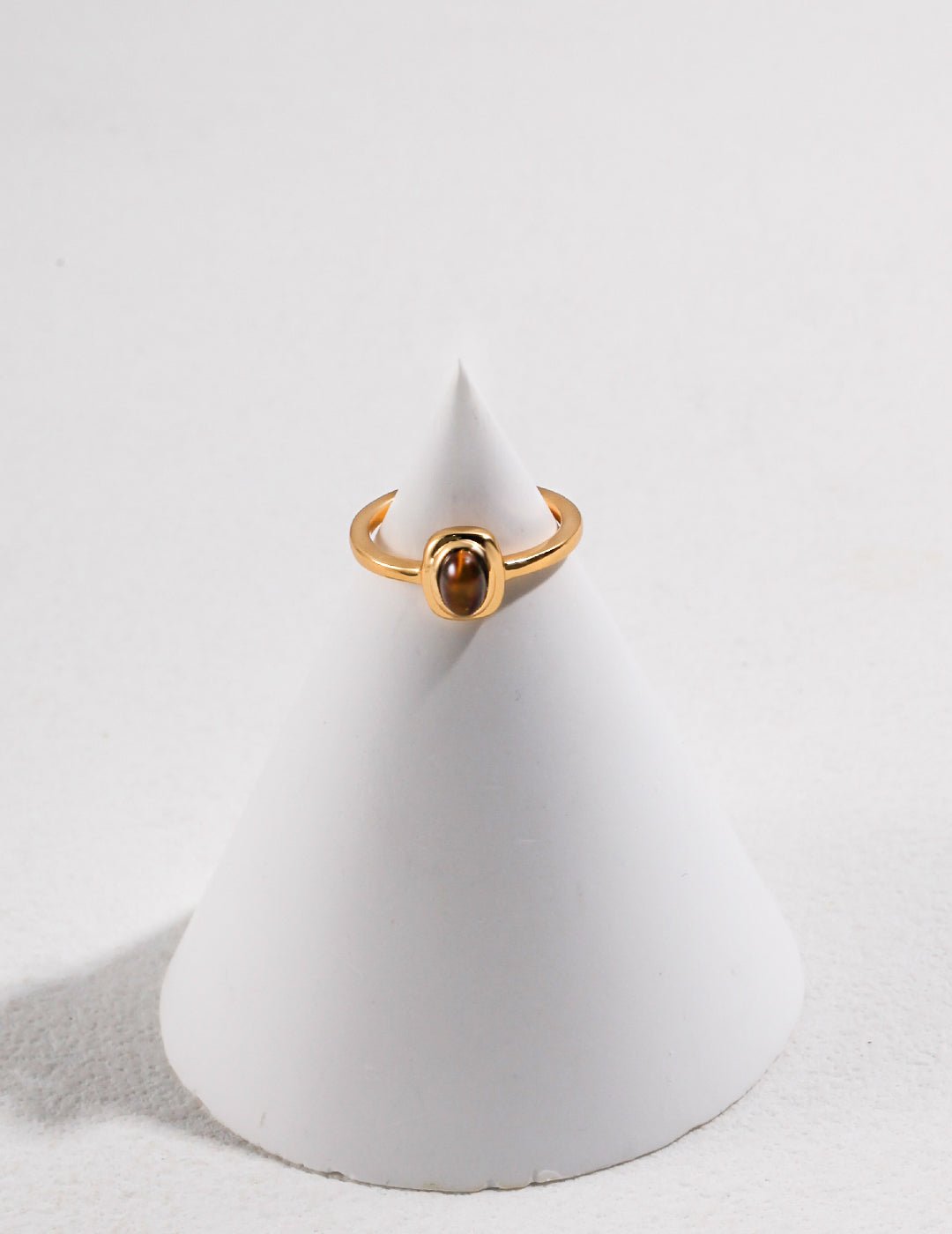 Tiger Eye Ring on Gold - Plated Silver by ronny