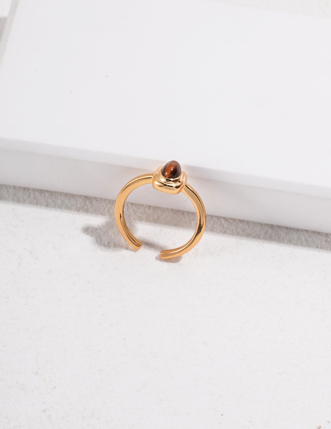 Tiger Eye Ring on Gold - Plated Silver by ronny