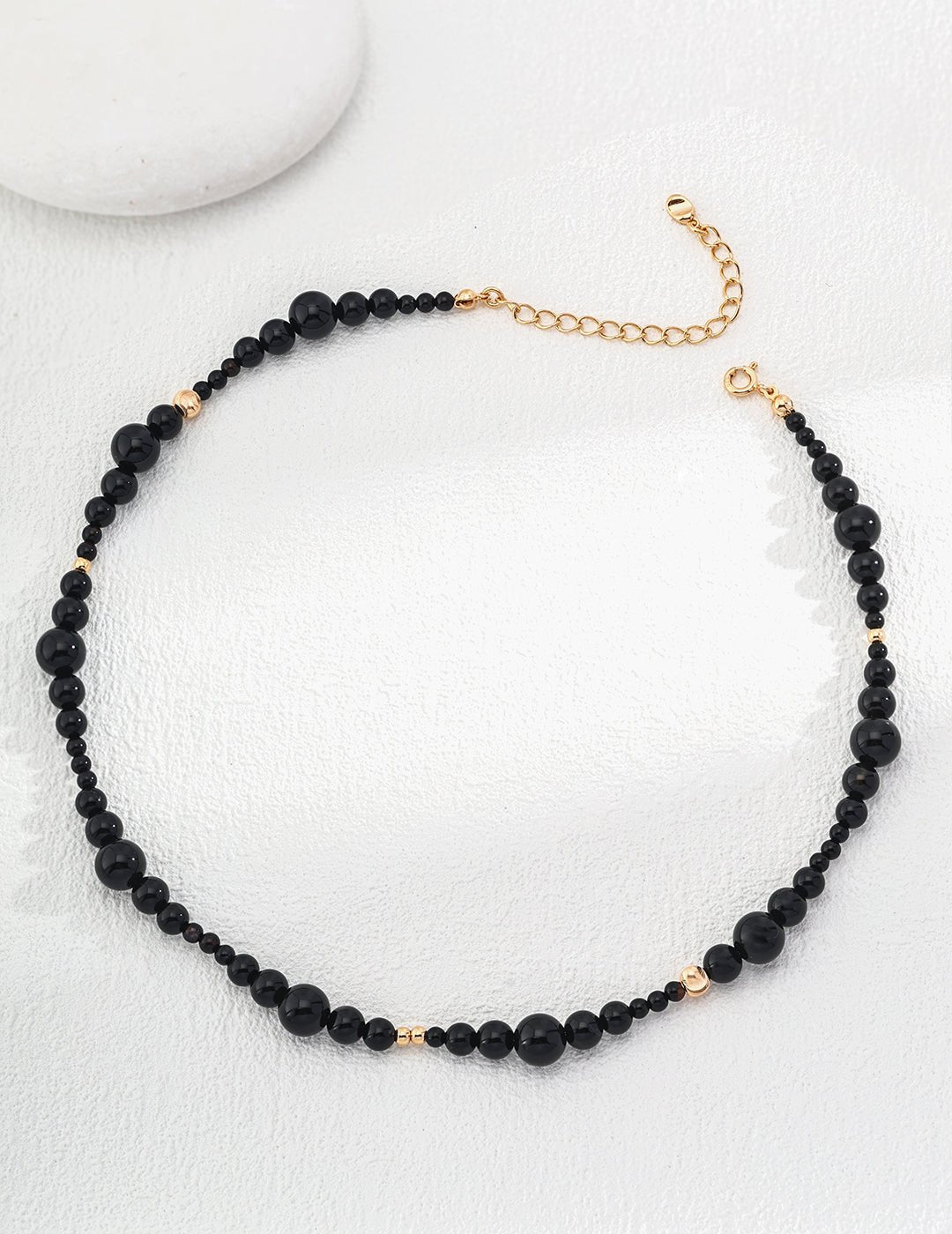 Black Onyx Necklace on Gold - Plated Silver by ronny