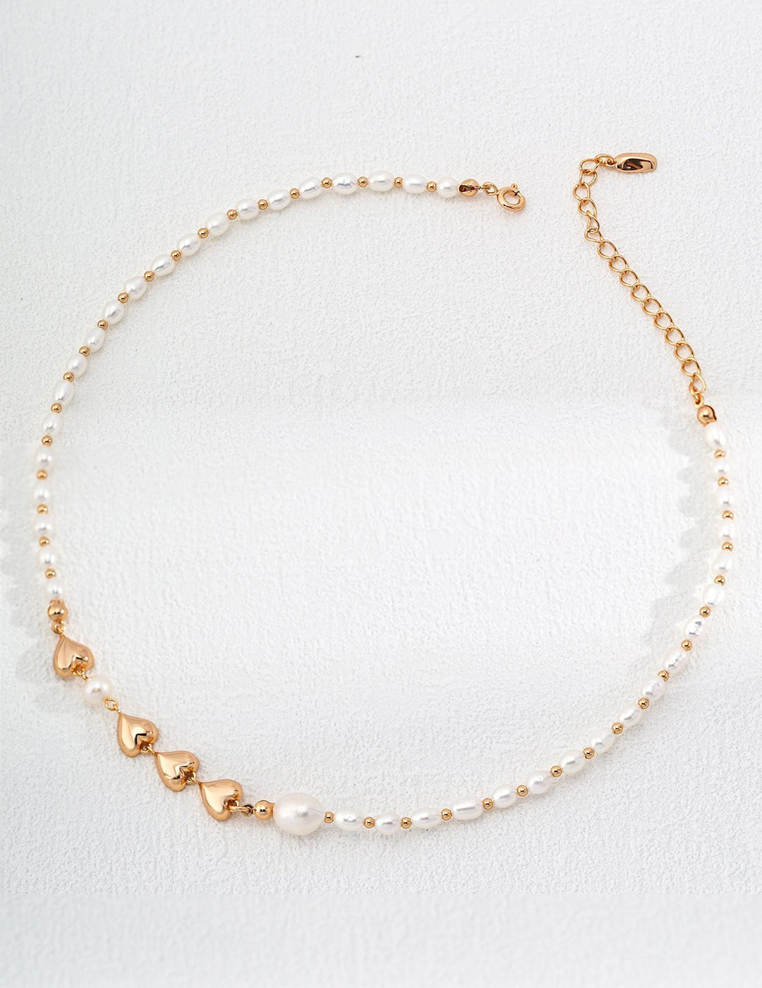 Natural Pearl Necklace with Gold - Plated Silver by ronny