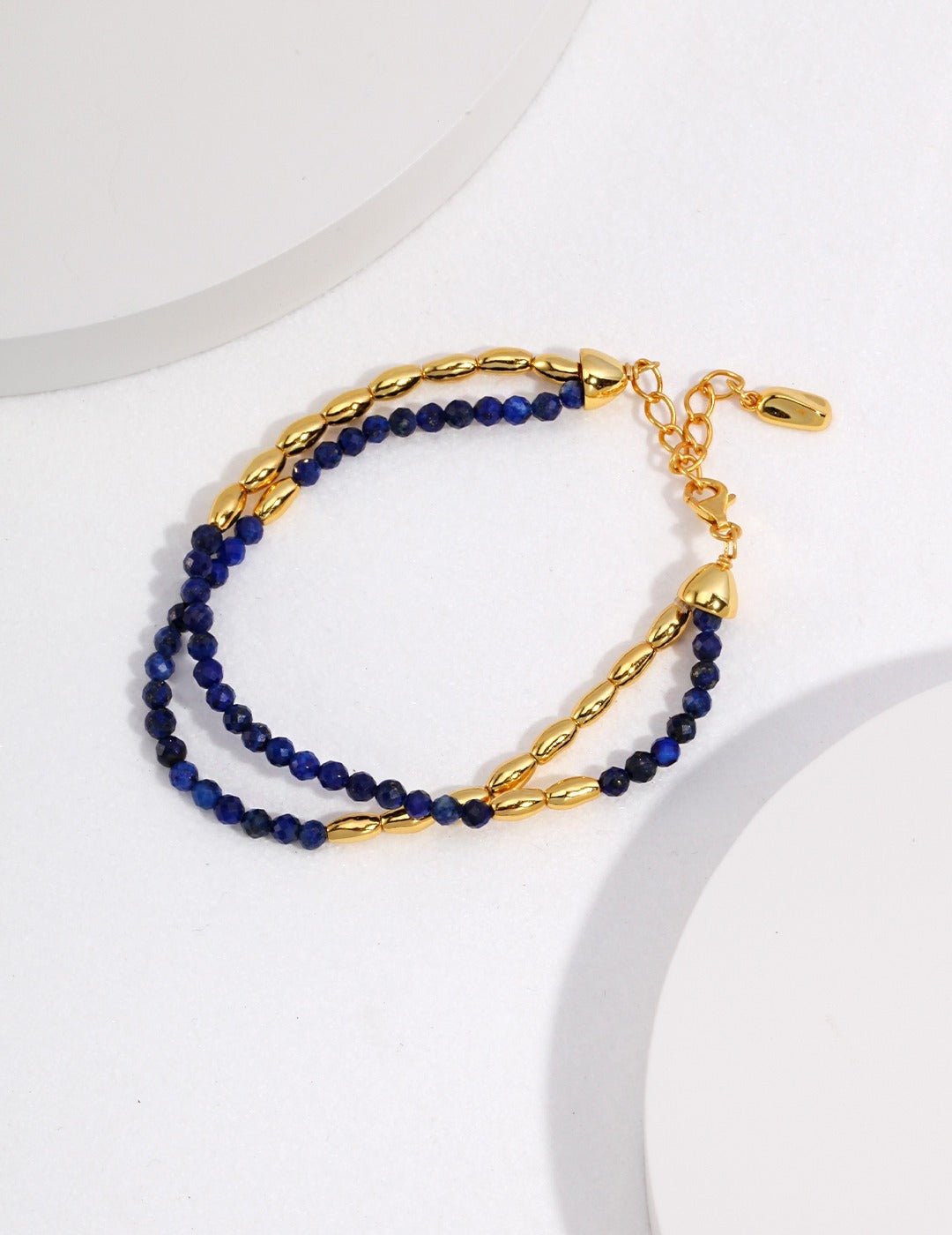 Lapis Lazuli Bracelet with Gold - Plated Silver by ronny