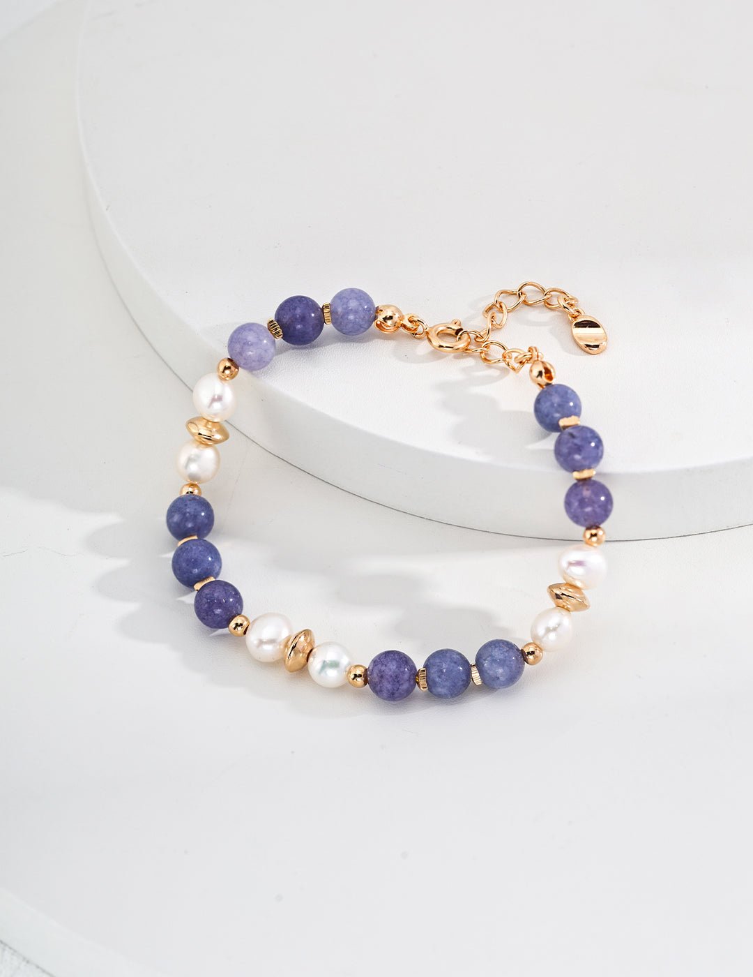 Kunzite and Pearl Bracelet with Gold - Plated Silver by ronny