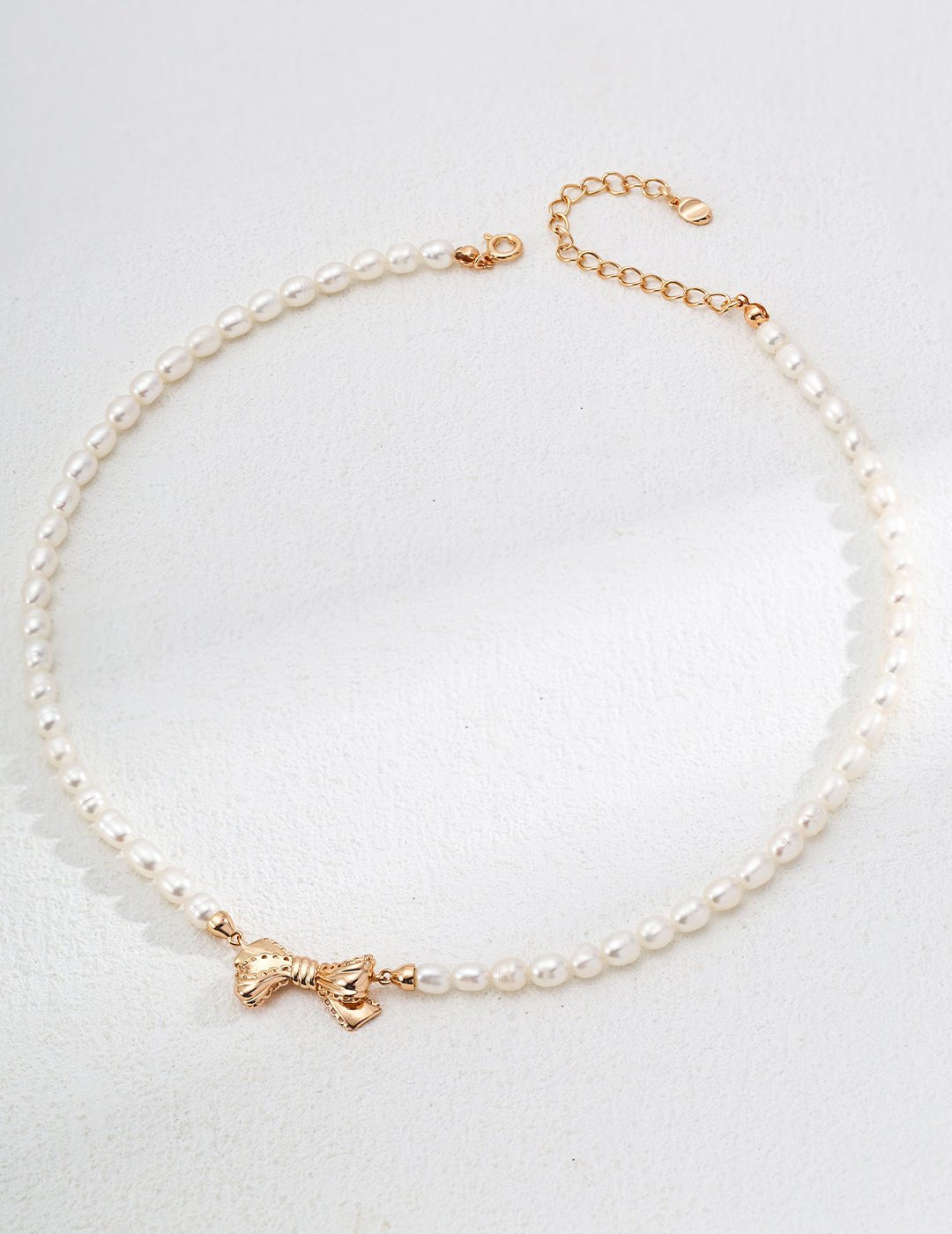 Natural Pearl Necklace with Gold - Plated Silver by ronny