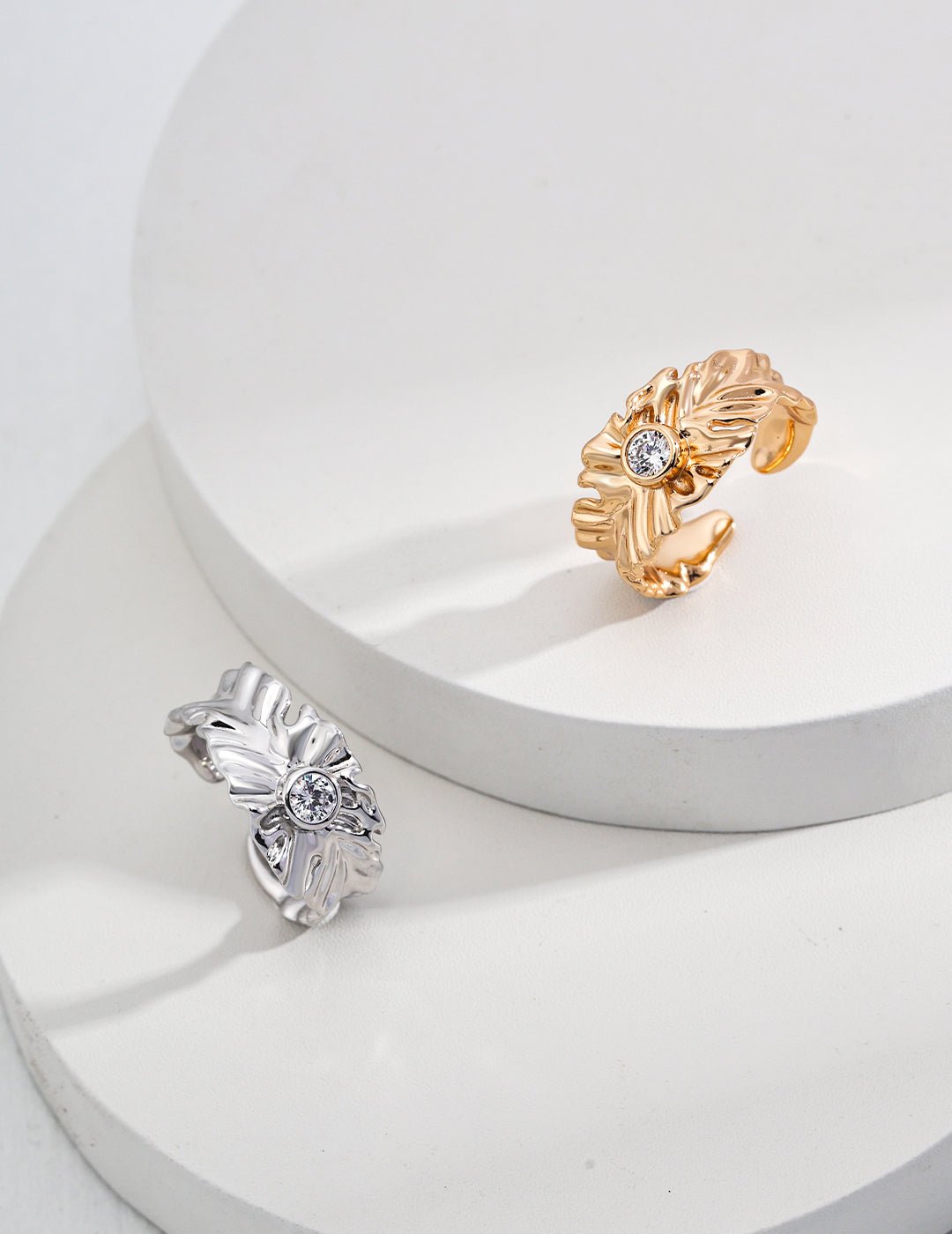 Zircon Ring on Gold - Plated Silver and Pure Silver by ronny