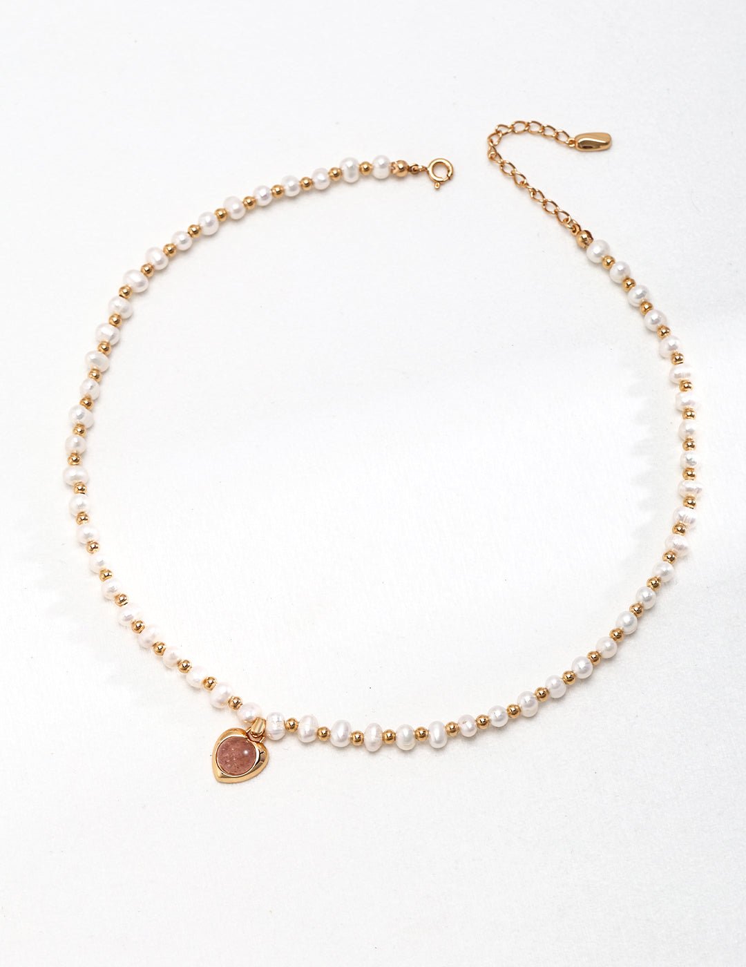 Quartzite and Pearl Necklace with Gold - Plated Silver by ronny