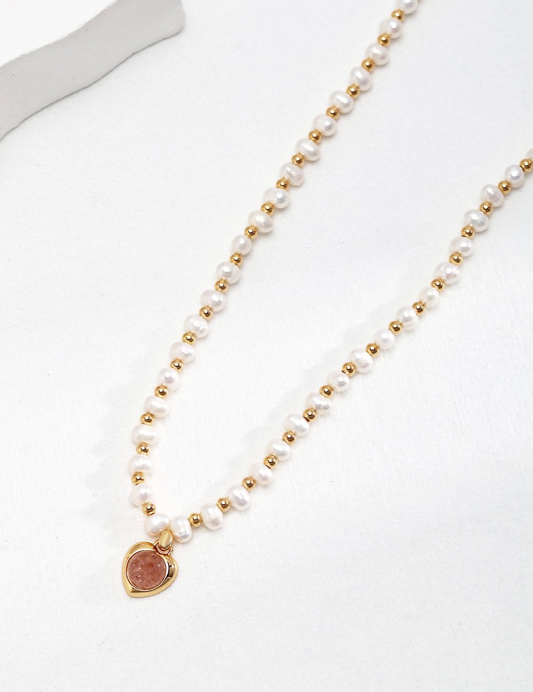 Quartzite and Pearl Necklace with Gold - Plated Silver by ronny