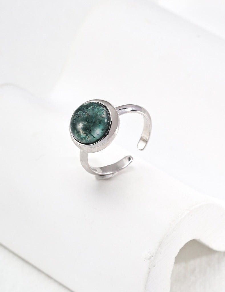 Aquatic Agate Ring with Silver by ronny