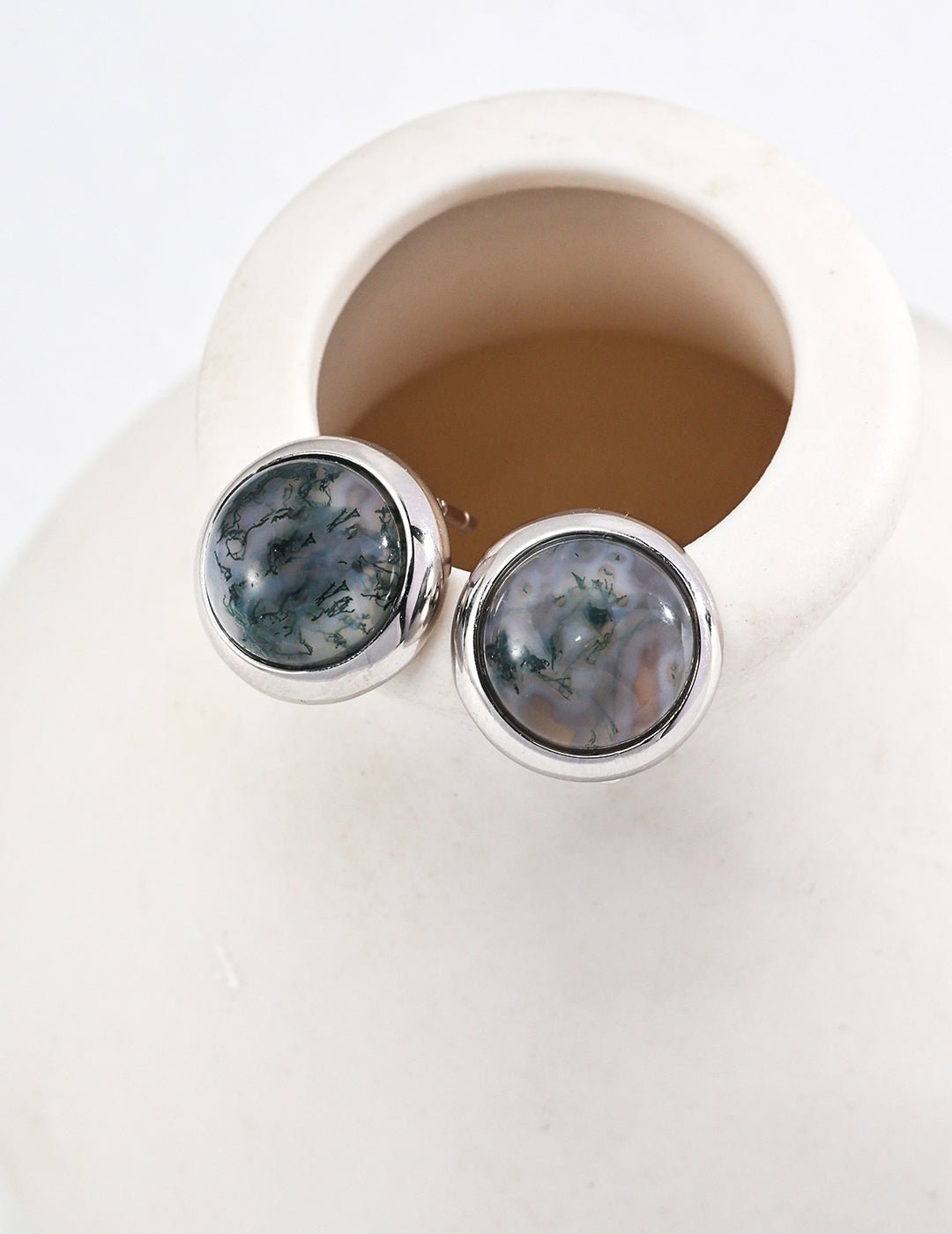 Aquatic Agate earrings with Silver by ronny