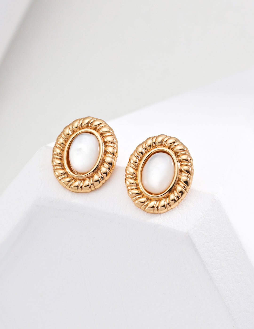 Shell Studs on Gold - Plated Silver by ronny