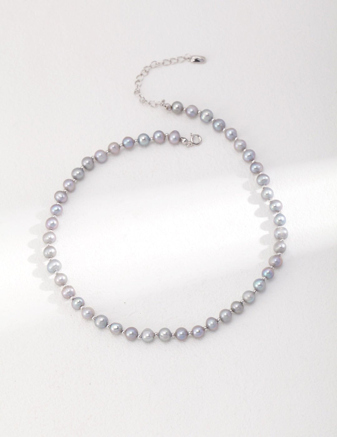 Natural Gray Pearl Necklace on Silver by ronny