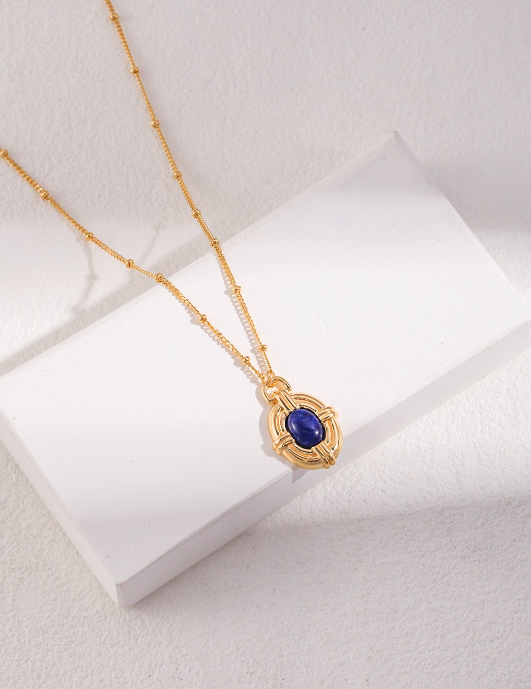 Lapis Lazuli Necklace with Pearls on Gold - Plated Silver by ronny