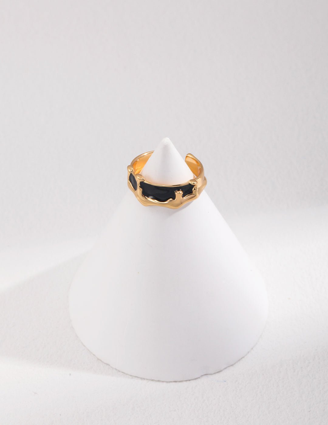 Drip Glaze Ring with Gold-Plated Silver by ronny