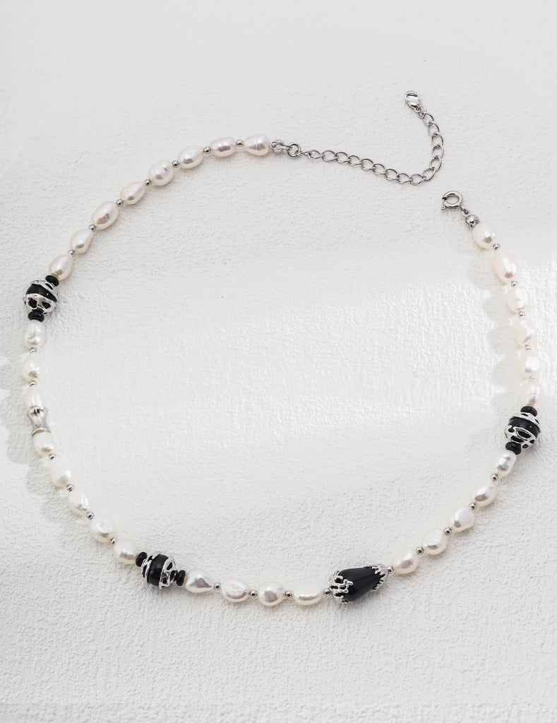 Pearl Agate Necklace with Pure Silver by ronny