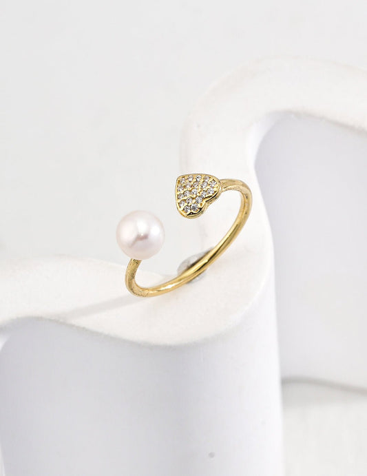 Pearl Ring on Gold-Plated Silver by ronny