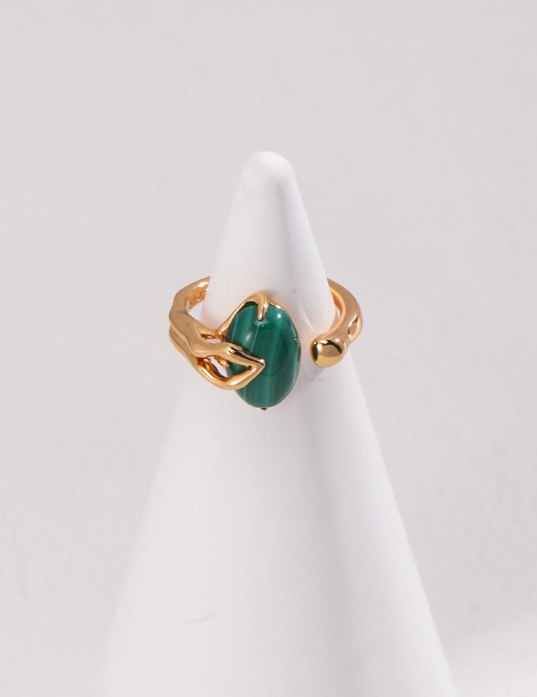 Malachite Ring on Gold - Plated Silver by ronny