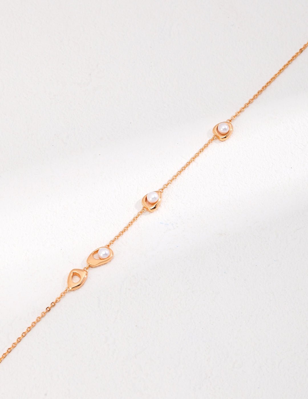 Gold - Plated Silver Necklace with Pearls by ronny