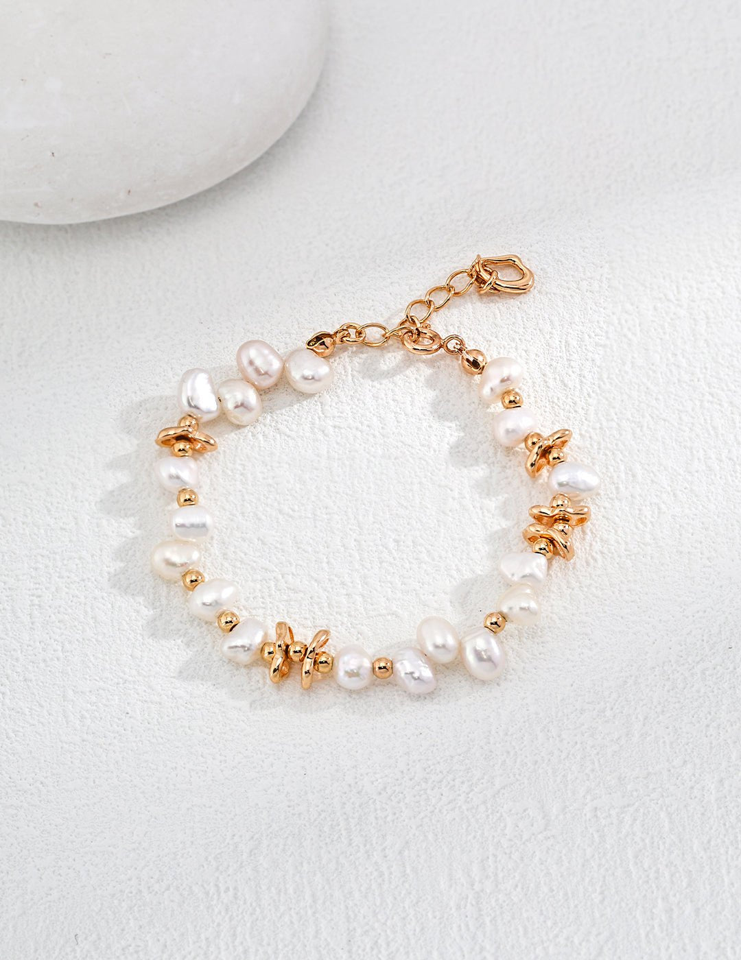 Natural Pearls Bracelet with Gold - Plated Silver by ronny