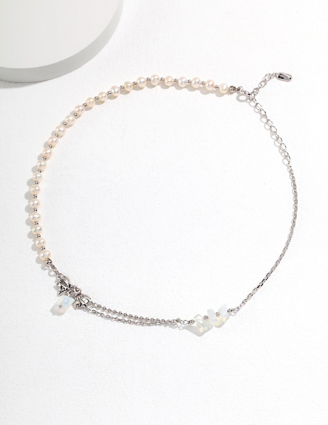 Natural Pearl and Opal Necklace with Silver by ronny