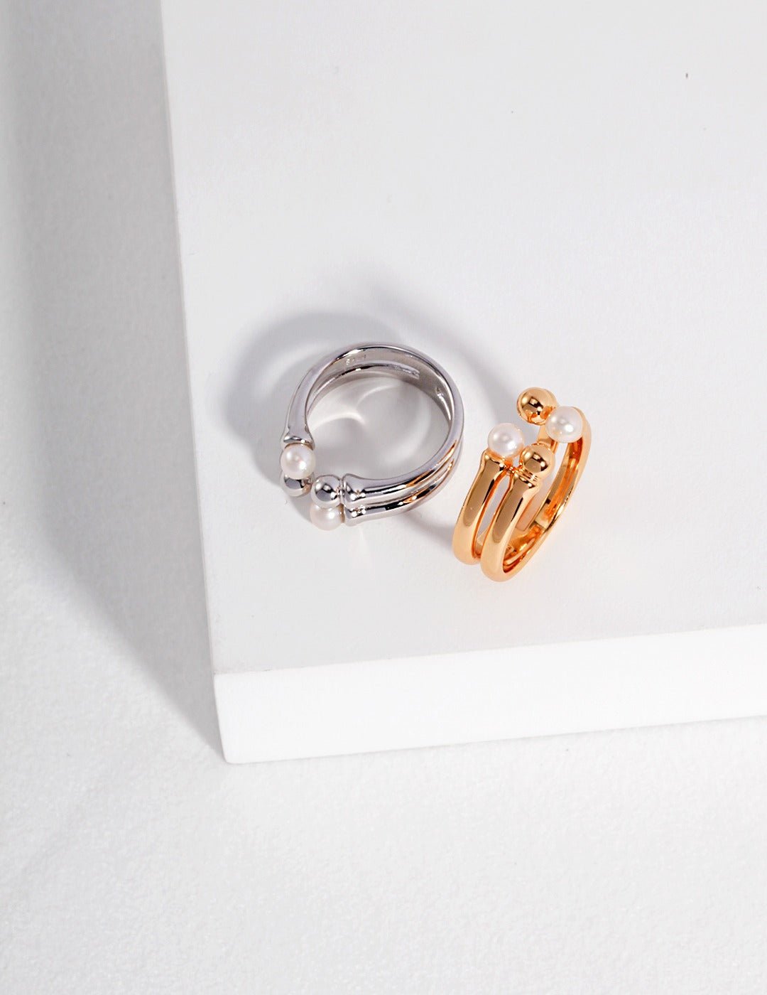 Natural Pearl Rings on Gold-Plated Silver by ronny