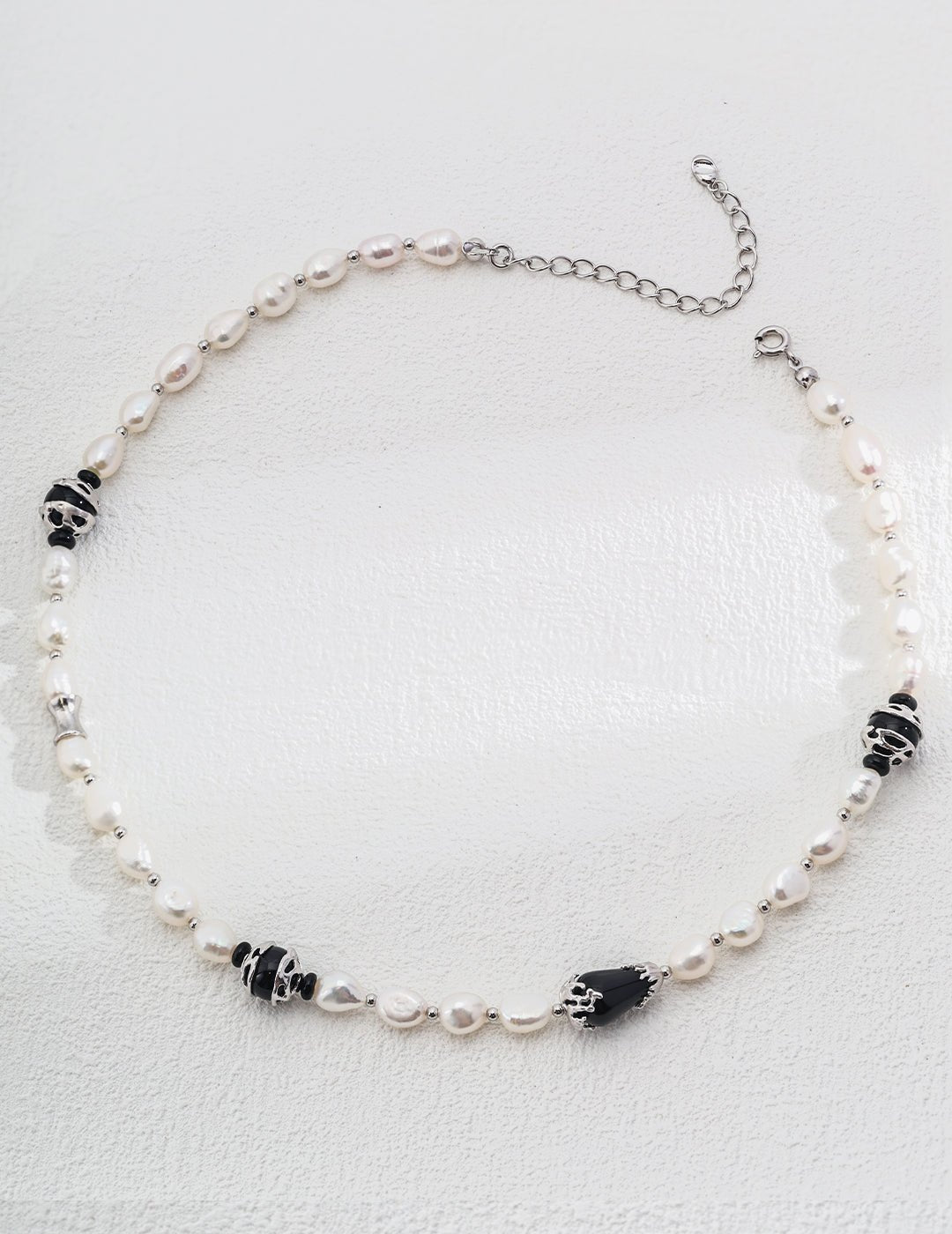 Natural Pearl and Agate Necklace with Silver by ronny