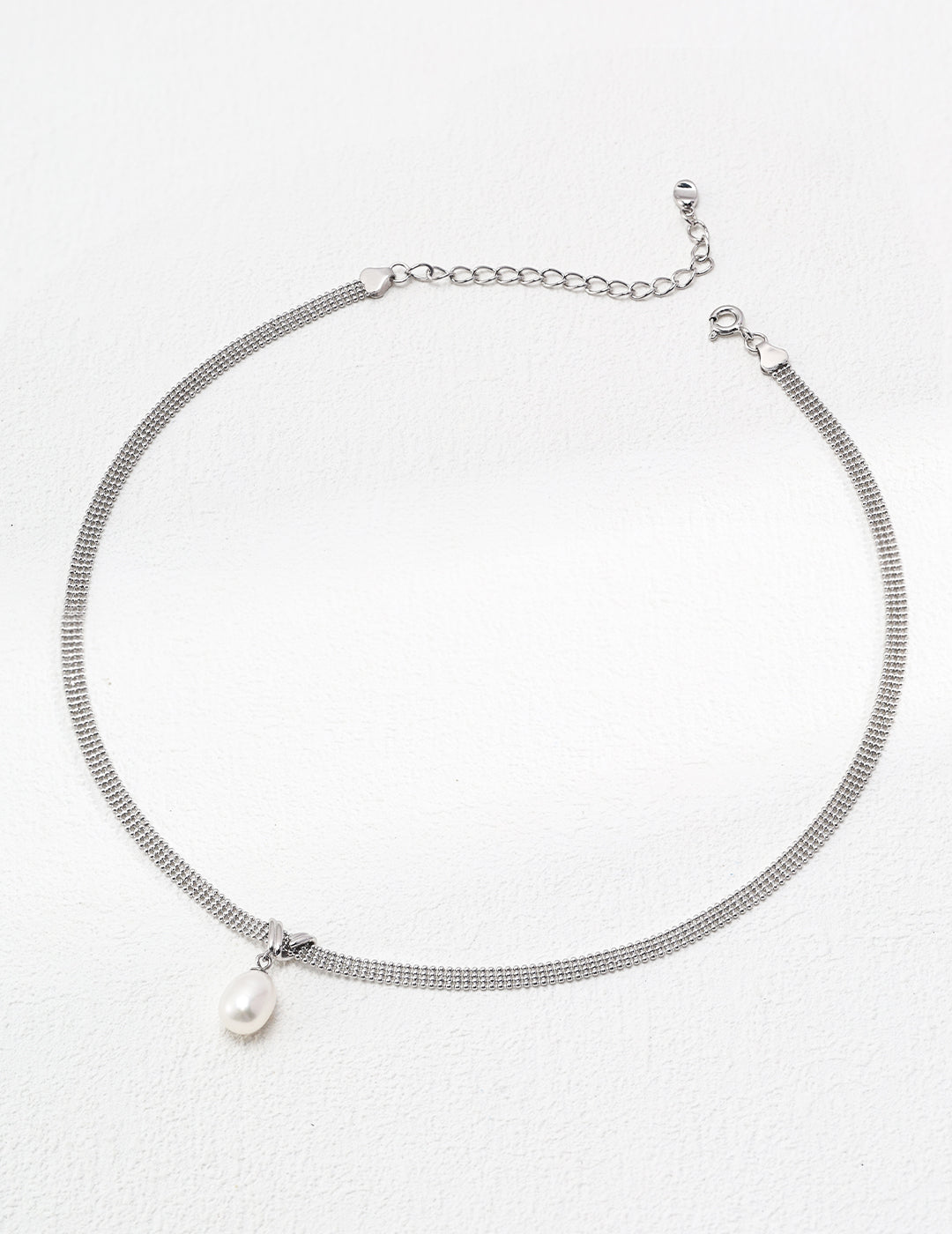 Pure Silver on Necklace with Pearl Drop by ronny